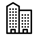 side by side buildings line Icon