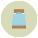 single bed Flat Round Icon