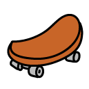 skateboard Doodle Icon