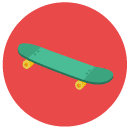 skateboard Flat Round Icon