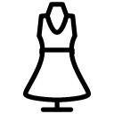 sleeveless dress line Icon