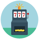 slot machine Flat Round Icon