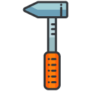 small hammer Filled Outline Icon