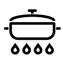 small pot on flames line Icon