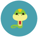 snake Flat Round Icon
