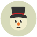 snow man Flat Round Icon