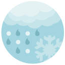 snow rain Flat Round Icon