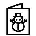 snowman card line Icon