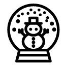 snowman snowglobe line Icon