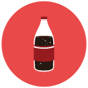 soda bottle Flat Round Icon