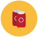 soda cans Flat Round Icon