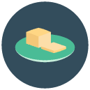 soft cheese Flat Round Icon