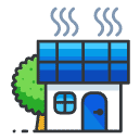 solar power home Filled Outline Icon
