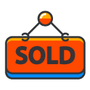 sold sign Filled Outline Icon