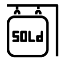 sold sign line Icon