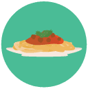 spaghetti Flat Round Icon