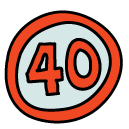 speed limit sign Doodle Icon