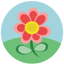 spring Flat Round Icon