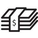 stack bills line Icon
