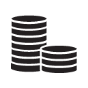 stack of coins_1 glyph Icon