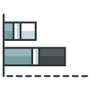 stacked bar graph Filled Outline Icon
