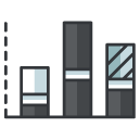 stacked column graph Filled Outline Icon
