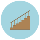 stairs Flat Round Icon