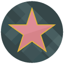 star of fame Flat Round Icon