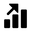 statistics rise glyph Icon