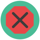 stop sign Flat Round Icon