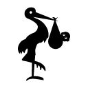 stork holding baby glyph Icon