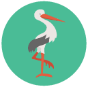 stork Flat Round Icon