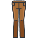 straight pants Filled Outline Icon