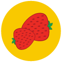 strawberries Flat Round Icon