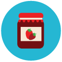 strawberry jam Flat Round Icon
