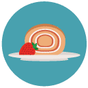 strawberry shortcake Flat Round Icon