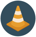 street cone Flat Round Icon