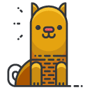 striped cat Filled Outline Icon