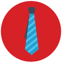 striped tie Flat Round Icon