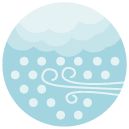 strong wind snow Flat Round Icon