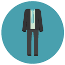 suit Flat Round Icon