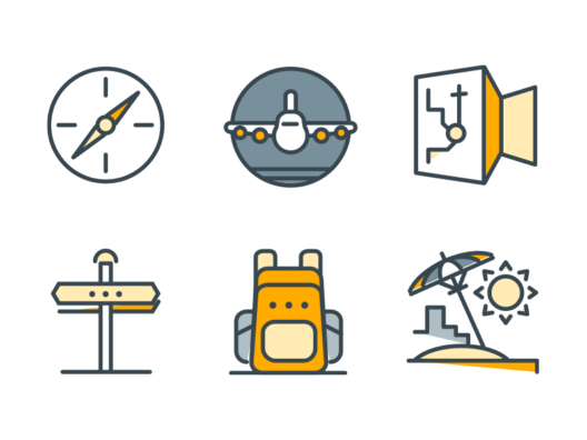 summer filled outline icons