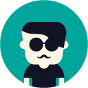 sunglasses mustache man flat Icon