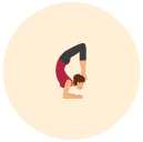 supported headstand Flat Round Icon