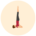 supported shoulder stand Flat Round Icon