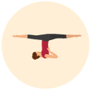supposted shoulderstand legs extended Flat Round Icon