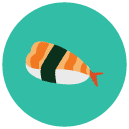 sushi Flat Round Icon