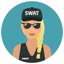 swat woman Flat Round Icon