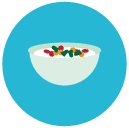 sweets bowl Flat Round Icon