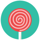 swirly lollipop Flat Round Icon